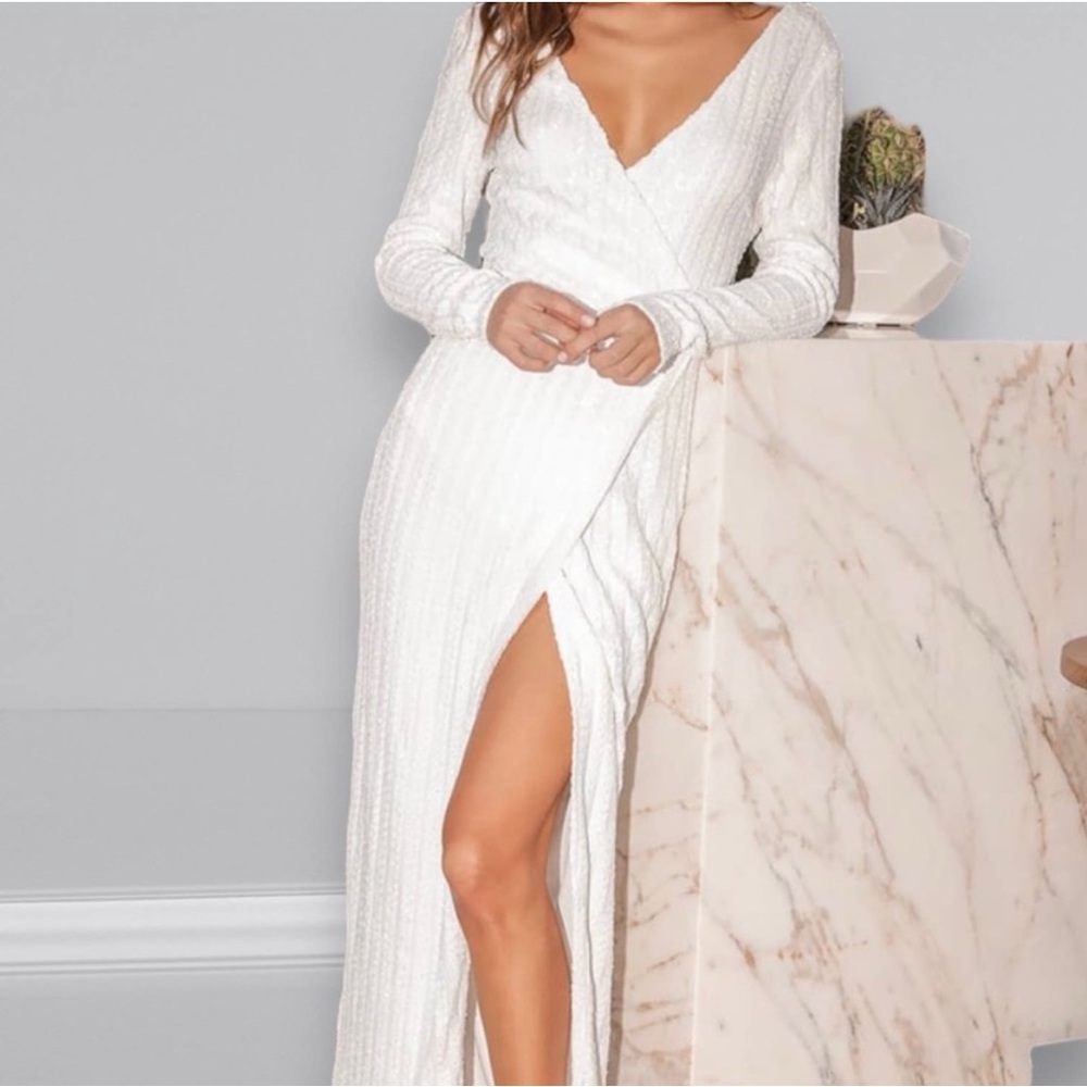 Lulus White Sequin Maxi